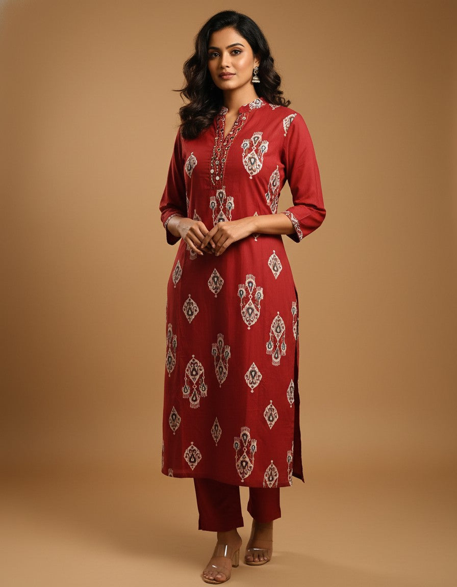Red Mirrorwork